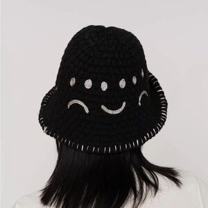 LAZY OAF Happy Sad Crochet Style Hat